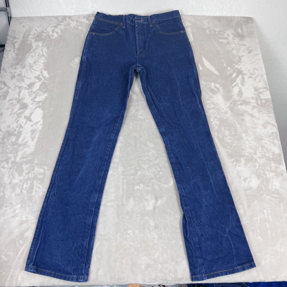 Vintage Y2K Wrangler Jeans mens 34x36 Blue Denim Bootcut Cowboy Western 945NAV